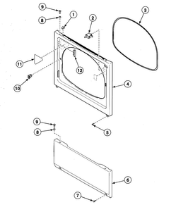 Front Panel Diagram and Parts List for SDG309QF  Speed Queen Dryer