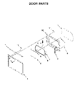 Door parts Diagram and Parts List for MGD6230HC0  Maytag Dryer