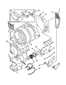 Bulkhead Parts Diagram and Parts List for MGD3100DW0  Maytag Dryer