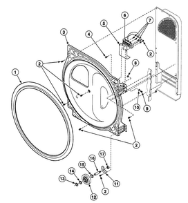 Roller Assy Diagram and Parts List for SSGA19LJ  Speed Queen Dryer