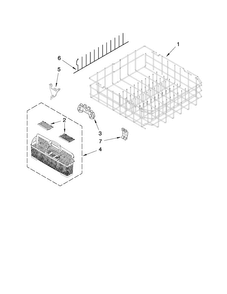 Lower Rack Parts Diagram and Parts List for JDB3600AWS3  Jenn-Air Dishwasher