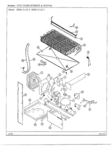 Unit Compartment And System Diagram and Parts List for 21123-0  Admiral Refrigerator