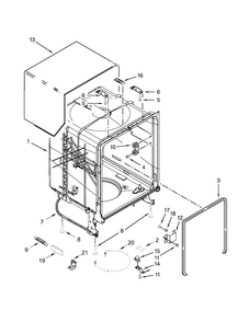 Tub And Frame Parts Diagram and Parts List for ADB1500ADS2  Amana Dishwasher