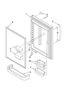 Refrigerator Door Parts Diagram and Parts List for ABB1924WEB2  Amana Refrigerator
