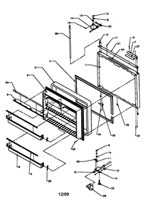 Freezer Door Diagram and Parts List for BX22R3L-P1183601WL  Amana Refrigerator