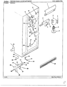 Fresh Food Compartment Diagram and Parts List for 22714  Maytag Refrigerator
