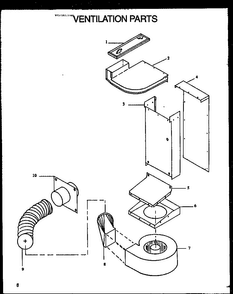 Ventilation Parts Diagram and Parts List for XST209-2W P1133345NW Amana Range