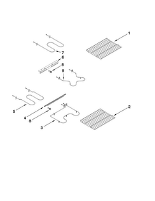 Rack And Element Parts Diagram and Parts List for MER6751AAS24  Maytag Range