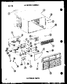 Exterior Parts Diagram and Parts List for 11-5J P54336-67R Amana Air Conditioner