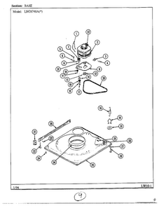 Base Diagram and Parts List for 6748A  Norge Washer