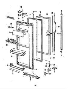 Fresh Food Door Diagram and Parts List for CRC24EA-3AI-5M75A  Magic Chef Refrigerator