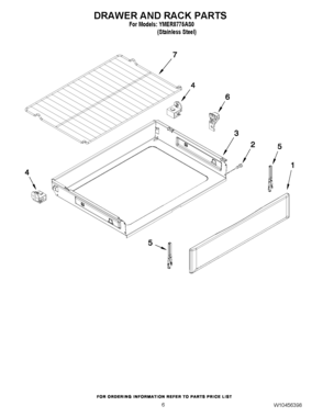 05 - DRAWER AND RACK PARTS Diagram and Parts List for YMER8775AS0  Maytag Range