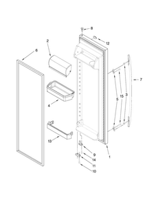 Refrigerator Door Parts Diagram and Parts List for MSD2572VEB00  Maytag Refrigerator