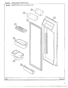 Fresh Food Inner Door Diagram and Parts List for HMG671580  Admiral Refrigerator