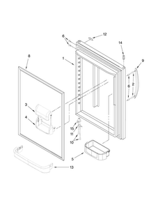 Refrigerator Door Parts Diagram and Parts List for MBL2256KES4  Maytag Refrigerator