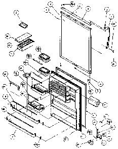 Refrigerator Door Diagram and Parts List for TX18R-P1158404W  Amana Refrigerator