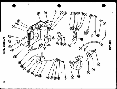 Portable Interior Parts Diagram and Parts List for 109-2GM P54336-13R Amana Air Conditioner