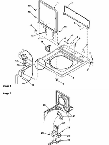 Cabinet Top, Loading Door & Door Switch Diagram and Parts List for LWC80AW-PLWC80AW  Amana Washer