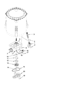 Gearcase, Motor And Pump Parts Diagram and Parts List for NTW4700YQ1  Amana Washer