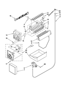 Icemaker Parts Diagram and Parts List for JBL2088WEM1  Jenn-Air Refrigerator