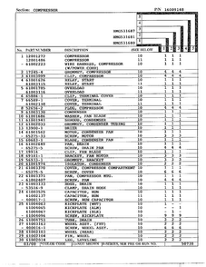 Compressor Page 2 Diagram and Parts List for HMG531680  Admiral Refrigerator