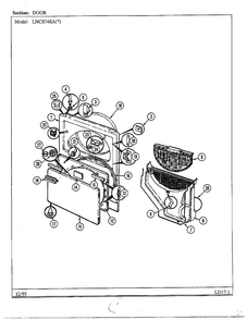 Door Diagram and Parts List for 8748A  Norge Dryer