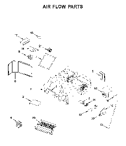 Air flow parts Diagram and Parts List for MMV4206HK1  Maytag Microwave