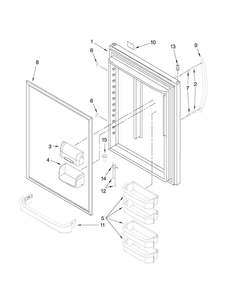 Refrigerator Door Parts Diagram and Parts List for ABB2224WES1  Amana Refrigerator