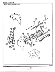 Ice Maker Diagram and Parts List for 211447  Admiral Refrigerator