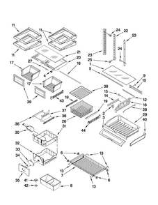 Shelf Parts Diagram and Parts List for JFC2290VEP5  Jenn-Air Refrigerator