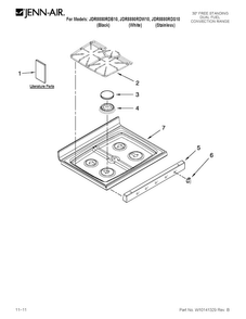 Cooktop Parts Diagram and Parts List for JDR8880RDB10  Jenn-Air Range