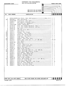 Fresh Food Door Page 2 Diagram and Parts List for 22972A  Admiral Refrigerator