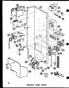 Control Panel Parts Diagram and Parts List for RHA48-003 P55201-50C Amana Air Conditioner