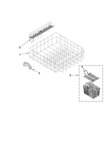 Lower Rack Parts Diagram and Parts List for MDBH969AWB1  Maytag Dishwasher