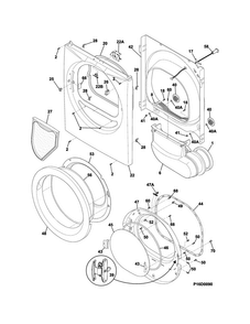 Front Panel/lint Filter Diagram and Parts List for CDE7400QW0  Crosley Dryer