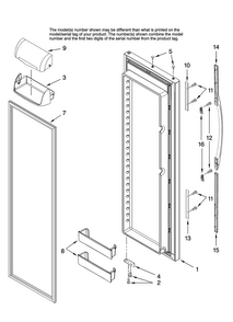 Refrigerator Door Parts Diagram and Parts List for AC2225GEKB13  Amana Refrigerator