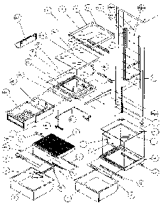 Refrigerator Shelving And Drawers Diagram and Parts List for 36048-P1122102W  Amana Refrigerator
