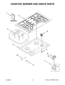 Part Location Diagram of W11466946 Whirlpool Quick Start Guide