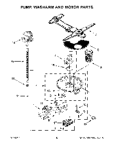 Pump, Washarm And Motor Parts Diagram and Parts List for 66512793K314  Kenmore Dishwasher