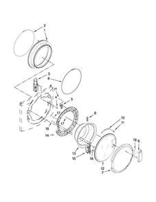 Washer Door Parts Diagram and Parts List for MLE20PDBYW2  Maytag Washer Dryer Combo