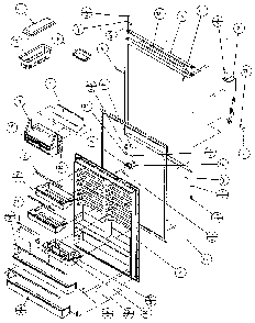 Fresh Food Door Diagram and Parts List for 85171-P1117102W  Amana Refrigerator