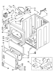 Cabinet Parts Diagram and Parts List for MGDC700VJ1  Maytag Dryer