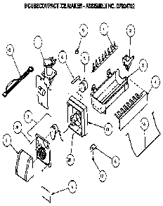 8 Cubecompact Ice Maker Diagram and Parts List for TX18R-P1158404W  Amana Refrigerator