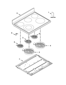Cooktop Parts Diagram and Parts List for MET8720DE01  Maytag Range
