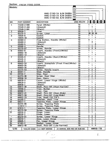 Fresh Food Door Page 2 Diagram and Parts List for 21163-0A  Admiral Refrigerator