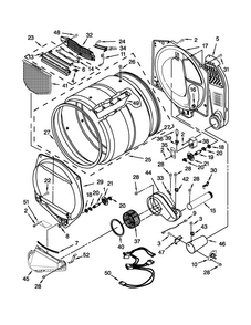 Bulkhead Parts Diagram and Parts List for MGDX700XL2  Maytag Dryer