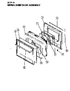 Door Diagram and Parts List for 91FY-4KX  Magic Chef Range