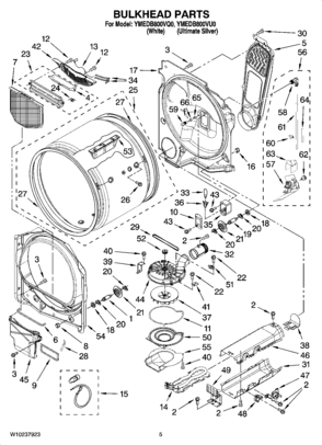 03 - BULKHEAD PARTS, OPTIONAL PARTS (NOT INCLUDED) Diagram and Parts List for YMEDB800VU0  Maytag Dryer