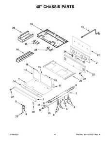 48-Inch Chassis Parts Diagram and Parts List for JDRP648HM01  Maytag Range