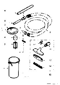 Attachment Set Diagram and Parts List for 11644510  Kenmore Central Vacuum